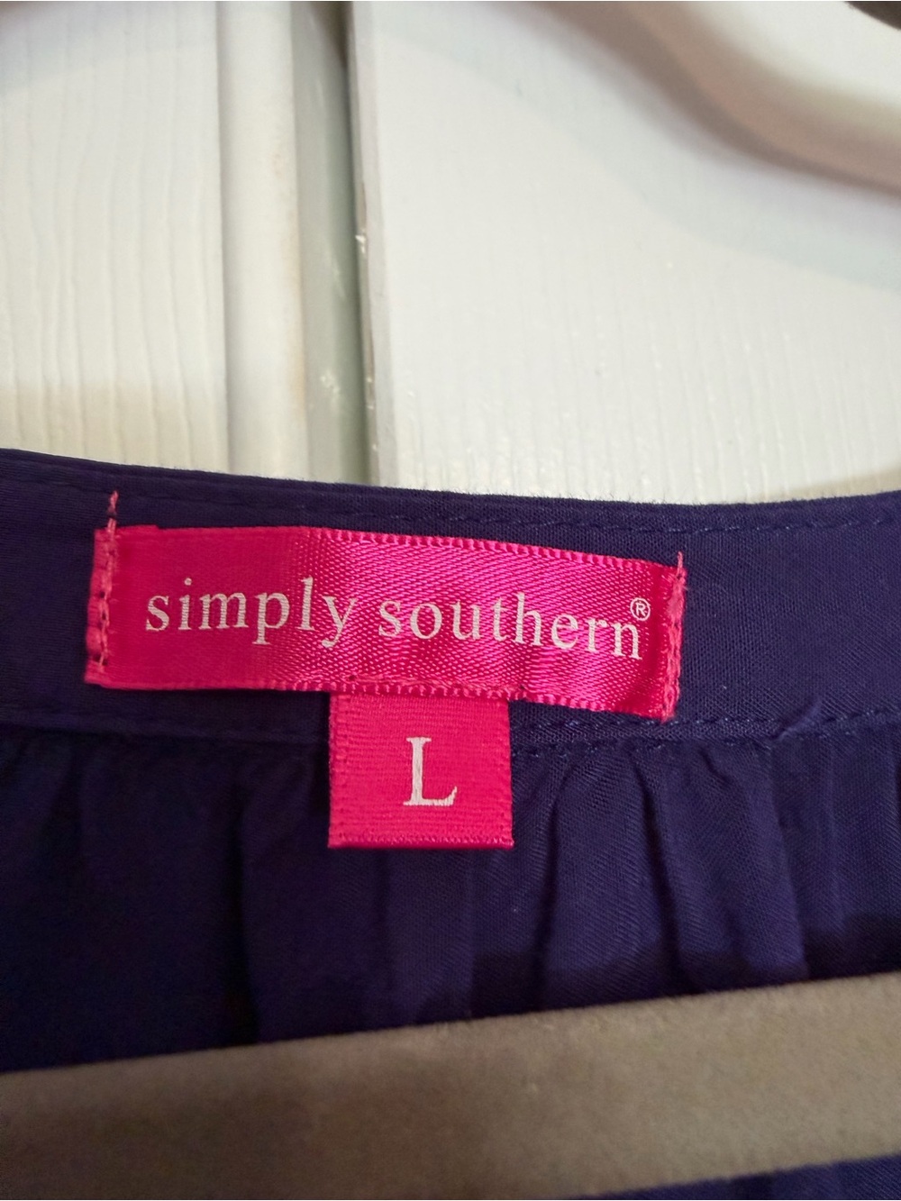 Simply Southern Blueish Purple Dress with Pink Logo Tag - Picture 4 of 7